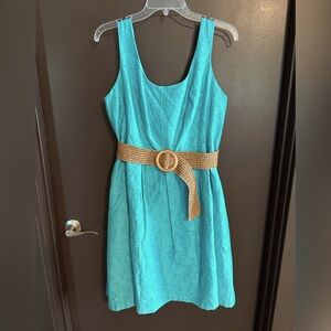 Nine West Teal Green Fit & Flare Dress